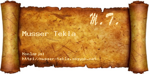 Musser Tekla névjegykártya